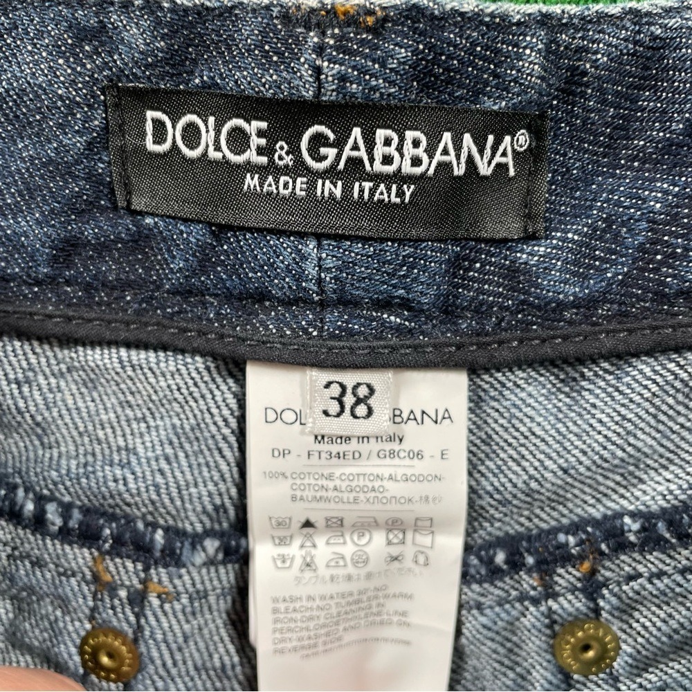NWT Dolce & Gabanna Jeans Womens Sz 38 US Sz 28 Blue Slightly Distressed style - Picture 6 of 7